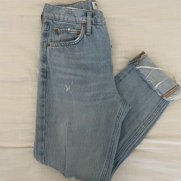 Agolde Light wash ripped denim sz 24 - Picture 2 of 9